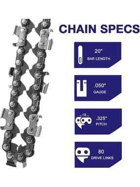Chainsaw Chain 20 Inch Bar(4pk)80 Drive Links Fits Husqvarna 450 Rancher & more